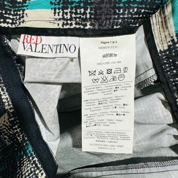 RED VALENTINO pleated micro mini balloon green black white pockets 8US geometric - Picture 5 of 6